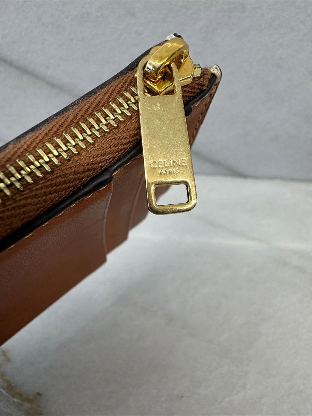 🐘 Celine Leather Zip Card Holder